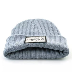 Men's Warm Winter Hat Knitted Solid Color Skullies Beanies With Animal Embroidery Patch Streetwear Knit Hats Women Bonnet Hats.