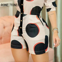 Load image into Gallery viewer, Women Polkadot Print Colorblock Button Front Romper Casual Summer Romper Women Jumpsuits.
