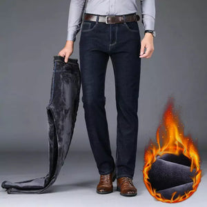 Warm slim jeans for men
