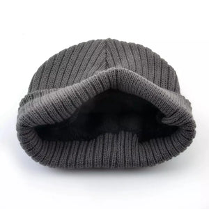 Winter Hats For Men Knitted Wool Solid Color Beanie Hat Men's Warm Skullies Cap Knitting Doulbe Layer Thick Outdoor Ski Bonnet.