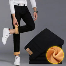 Load image into Gallery viewer, 2023 Winter New Men&#39;s Warm Casual Pants Classic Style  Fashion Thicken Slim Fit Fleece Trousers Black Blue Khaki Brand Clothes.
