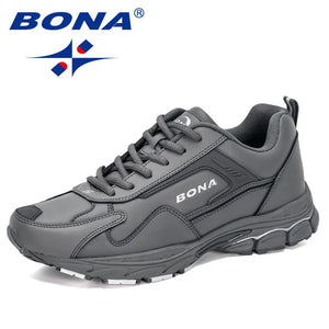 BONA 2020 New Designers Action Leather Running Shoes Men Non-slip Man Jogging Shoes Athletic Training Sneakers Mansculino Trendy.