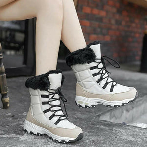 Moipheng Ankle Boots for Women Winter Shoes Keep Warm Waterproof Snow Boots Ladies Lace-up Plus Size 42 Boots Chaussures Femme.