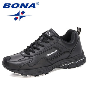 BONA 2020 New Designers Action Leather Running Shoes Men Non-slip Man Jogging Shoes Athletic Training Sneakers Mansculino Trendy.