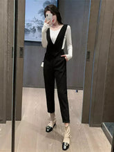 Load image into Gallery viewer, Fancy Slim Looking Cropped Harem Suit Suspender Pants
