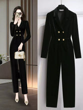 Load image into Gallery viewer, Vintage Velvet Fall Women&#39;s Clothing Temperament High Waist Jumpsuit
