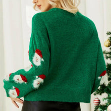 Load image into Gallery viewer, 2023 Ladies Cute Sweater Autumn/Winter New O-Neck Lantern Sleeve Loose Knitted Tops Traf Pullover Father Christmas Sweaters.
