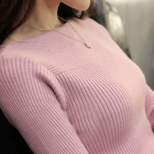 2023 Spring Casual Long Sleeve autumn Knitted Sweater Women Pullover Sweaters Korean Style Winter Slim White Pull Knitwear 7571.