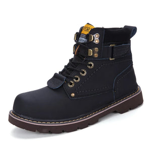Winter  Yellow Boots With Fur Genuine Leather for Women Men Outdoor.