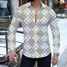 Cargar imagen en el visor de la galería, 2023 Summer Fashion New Men&#39;s Long-Sleeved Shirt Street Leisure Beach Party Letter 3D Printing Single Breasted Hawaiian Shirt.
