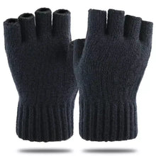 Cargar imagen en el visor de la galería, Men&#39;s Half Fingerless Gloves Winter Warm Alpaca Wool Fingerless Knitting Glove Adult Thickening Riding Leaking Fingers Gloves.
