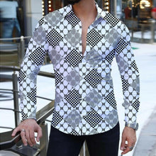 Load image into Gallery viewer, 2023 Summer Fashion New Men&#39;s Long-Sleeved Shirt Street Leisure Beach Party Letter 3D Printing Single Breasted Hawaiian Shirt.
