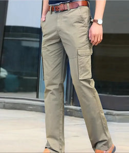 Men's  Multi-pocket Spring Summer Casual Bussiness  Cotton Cargo Pant