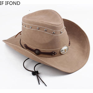 Leather Western Cowboy Hat For Men and Women
