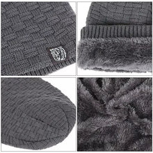 Load image into Gallery viewer, Winter Men&#39;s Plush Hat Lining Beanies Outdoor Sports Keep Warm Knitted Skullies.
