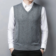 Load image into Gallery viewer, New Sweater Vest Men Fashion Autumn Wool Vest Men&#39;s Jacquard Business Casual Tank Top Pullover Man Clothes

