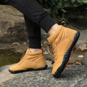 Winter Warm Running Barefoot Shoes Women Men Rubber Running Shoes Waterproof Non-Slip Breathable for Outdoor Walking.