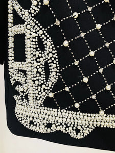 Stunning Diamonds Pearls Beaded Black Blazer Dress