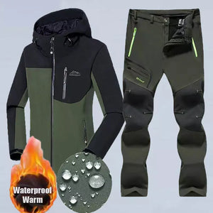 Men Winter Camping Hiking Tracksuit Climbing Skiing Suit Fish Hunting Waterproof Softshell Warm Outdoor Jackets Pants Trousers.