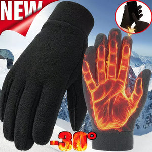 Fleece Thick Winter Gloves Solid Women Outdoor Polar Fleece Warm Cold-proof Gloves Ski Cycling Touchscreen Glove Men's Mittens.