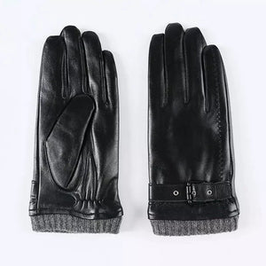 Genuine Leather Gloves For Men Male Sheepskin Touch Screen Winter Warm Windproof Mittens Driving Cycling Motorcycle Men's Gloves.