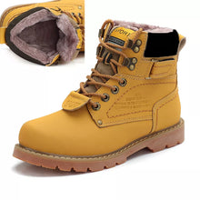 Load image into Gallery viewer, Winter  Yellow Boots With Fur Genuine Leather for Women Men Outdoor.
