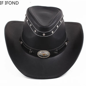 Leather Western Cowboy Hat For Men and Women