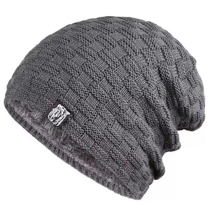 Winter Men's Plush Hat Lining Beanies Outdoor Sports Keep Warm Knitted Skullies.