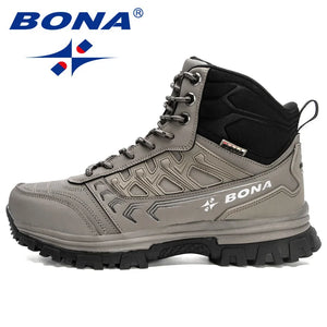 BONA 2023 New Designers Brand Winter Warm Boots Men Plush Nubuck Snow Boots Man High Quality High Top Boots Mansculino Sneakers.