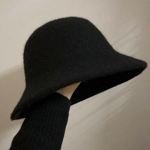 Autumn Winter Wool Bucket Hat Women Fashion Vintage Fisherman Hats Versatile Cap Spring Felt Hat 6 Colors Foldable.