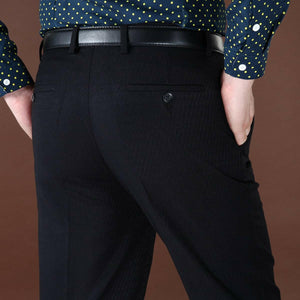 High Waist Wool Men Pants Classic Straight Loose Pleated Black Suit Pant For Men Formal Trousers Men Size 42 44.