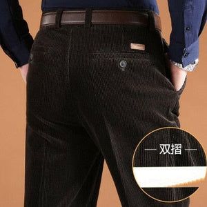 ICPANS Corduroy Men Trousers Straight Thick Warm Autumn Winter Men Pants High Waist Mens Pants Plus Size 40 42 44 46.