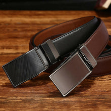 Cargar imagen en el visor de la galería, [DWTS]Belt Male Men&#39;s belt  Genuine Leather Strap luxury brand Automatic Buckle Belts For Men Belts Cummerbunds  cinturon hombre.
