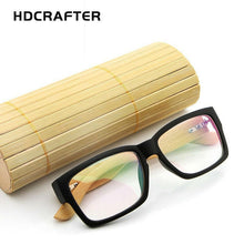 Cargar imagen en el visor de la galería, HDCRAFTER Wooden Eyeglasses Frames Men Oversized Bamboo Glasses Frame Rectangle Spectacles Reading Optical Glasses Frames.
