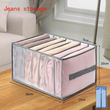 Cargar imagen en el visor de la galería, Jeans Compartment Storage Box Closet Clothes Drawer Mesh Separation Box Stacking Pants Drawer Divider Can Washed Home Organizer.
