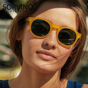 SORVINO Retro Round Cat Eye Sunglasses Women Luxury Brand 90s Designer Orange Pink Mirror Circle Cateye Sun Glasses Shades SP326.