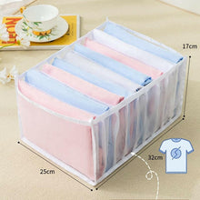 Load image into Gallery viewer, Jeans Compartment Storage Box Closet Clothes Drawer Mesh Separation Box Stacking Pants Drawer Divider Can Washed Home Organizer.
